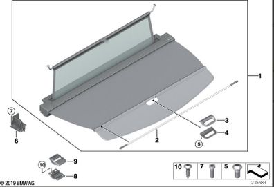 BMW 7335263 X3 F25 - boot blind with partition net