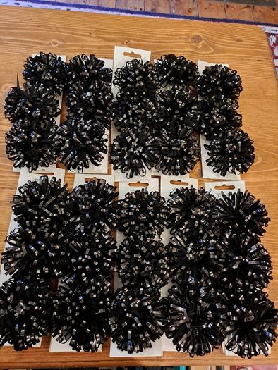30 Paperchase Black Velvet & Silver Gift Bows