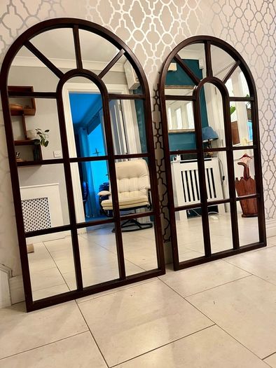 Vintage arched window mirrors