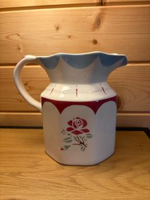 Pristine Vintage Johnson Brothers "Farmhouse Chic" Ceramic Rose Pitcher
