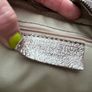 Gold leather handbag with 2 Image 3