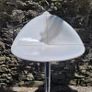 80s "Fasem" Italy, trio of leather & chrome barstools Image 3