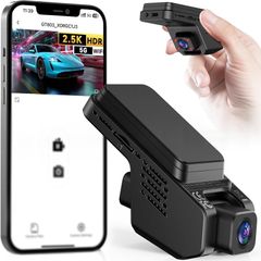 Dash Cam Front and Inside 2.5K+1080P Mini Camera for Cars, Hidden Car Camera Front and Interior, Super Night Vision, 4 IR LEDs, G-Sensor, 24H Parking Mode, Loop Recording, With 32GB Card, Dark