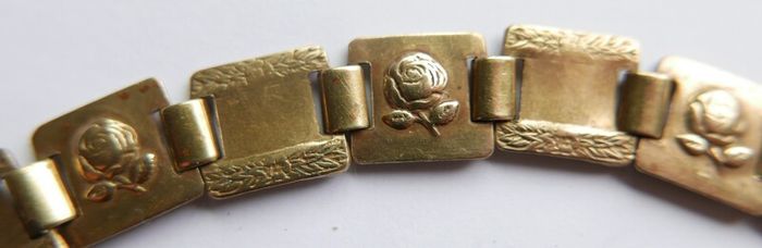 Victorian Rose Design , Antique, -stamped GOLDOID, Bracelet