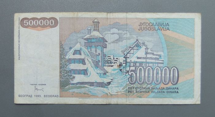 Yugoslavia 500000 Dinara
