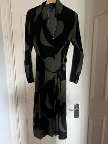 Brand new new look green and black midi shirt dress