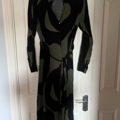 Brand new new look green and black midi shirt dress