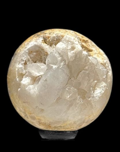 Quartz geode sphere on custom stand - Natural Mineral
