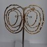 Gold Organic Abstract Concentric Oval Textured Hoop Earrings Image 10