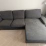 IKEA KIVIK 3-seater sofa with chaise in dark grey. Image 2
