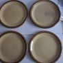 Vintage  1970s Granville design TG Green retro stoneware glazed plates. The plates are as follows- six 10.5" plates (4 in very good condition; 2 have very minor scrapes)--six 9.5" plates ( 3 in very good condition ; 1 chip on base; 2 marks on front and ch Image 6