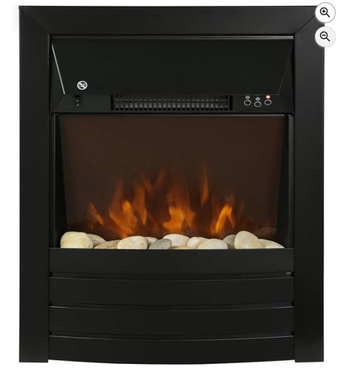 Zanussi 2KW Black Electric Inset Fire Stove with 2 Heat Settings, Timer and Remote Control
