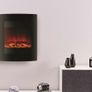 Electric Fire Black Glass - Wall mounted LED Fire Image 2