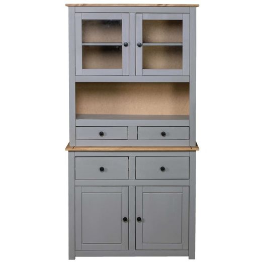 Highboard Grey 93x40.5x180 cm Solid Pine Panama Range