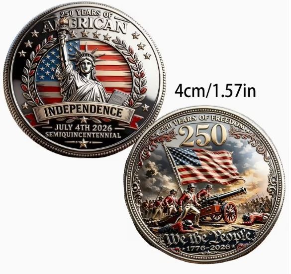 1pc 250th Anniversary of American Independence Coin (1776-2026), new.