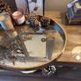 Gold world tray 3 pictures and 2 candles Image 3