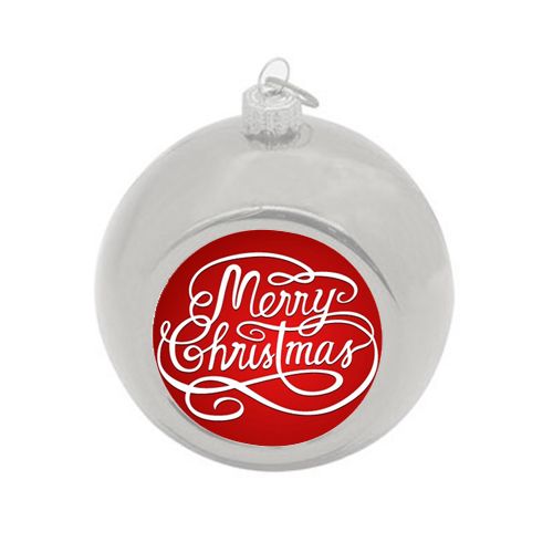 Personalised Christmas Bauble Ornament with Mirror Silver Finish