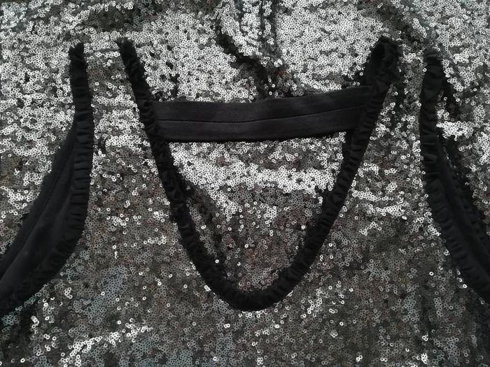 Silver-black Zara dress size M(12) with matching clutch and necklace