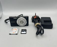 Sony DSC-W730 16.1MP Digital Camera Black Tested - Full Kit