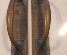 Pair Vintage Solid Brass 12" Pull Door Handles
