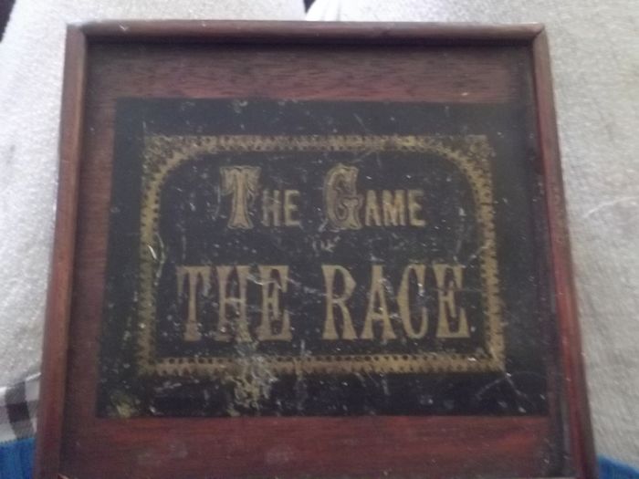 a antique race steeple chase game in it box