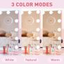 Hollywood Make-Up Mirror with Lights, Hollywood Makeup Mirror with 15 Dimmable Bulbs, Touchscreen Mirror with USB Table Top Mirror with 3 Colour Modes, Removable 10 x Magnifying Glass, Pink Image 2
