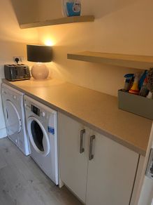 Utility room counter and cabinet