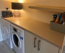 Utility room counter and cabinet