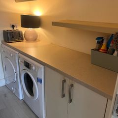 Utility room counter and cabinet