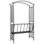 Garden Arch with Bench Black 128x50x207 cm Iron Image 5