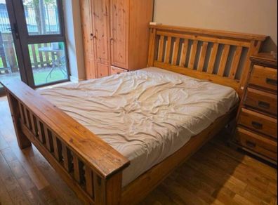 Mexican Oak Double Bed Frame