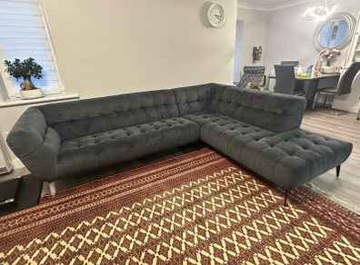 corner velvet sofa