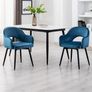 Set of 2  Dining Chairs Velvet or PU Leather with Open Back & Armrests Image 8
