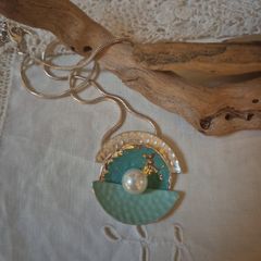 Silver Plate And Pearl Necklace