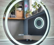 LED Bathroom Mirror Makeup Cosmetic Clock Bright Light Vabity Miirror Made in EU