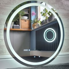 LED Bathroom Mirror Makeup Cosmetic Clock Bright Light Vabity Miirror Made in EU