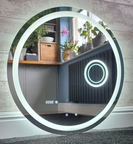 LED Bathroom Mirror Makeup Cosmetic Clock Bright Light Vabity Miirror Made in EU