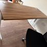 Large Walnut-Effect Office Desk - White Metal Frame Image 8