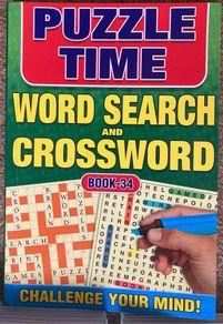 3 large unused crossword & puzzle books