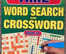 3 large unused crossword & puzzle books