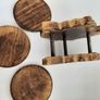 New wooden holder tea coasters and white mug Image 5