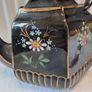 Vintage hexagon gold and black teapot Image 3