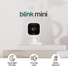 Blink Mini Indoor plug-in pet security camera, 1080p HD day and night video, motion detection, two-way audio, easy setup, Alexa enabled 1 camera