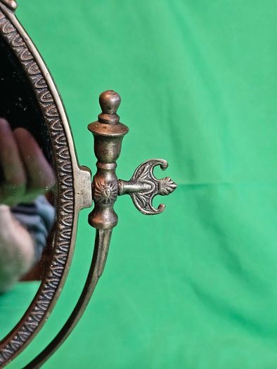 Ornate Victorian Style Brass Swivel Vanity Mirror  Antique Dressing Table Mirror