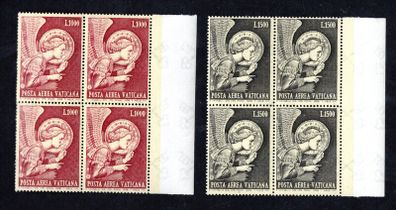1968 Vatican City Archangel Gabriel Commemorative stamps block of 4 Mint Never Hinged (MNH)