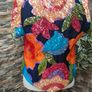 Vintage floral sequined shirt sleeve blouse small medium Image 5