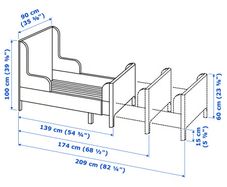 Girl Extendable Bed. light Pink and Mattress. IKEA BUSUNGE