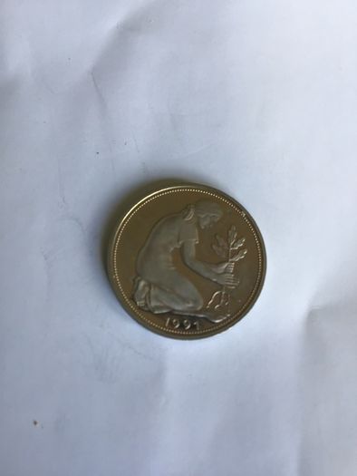 1991 Germany 50 Pfennig coin