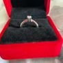 18ct white gold Princess Cut solitaire diamond engagement/dress ring Image 2