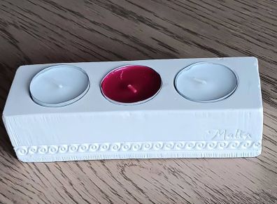 Maltese 3 Tea Light Holder